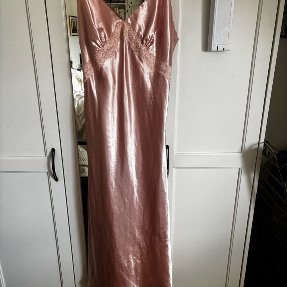 Elegant Pink Satin Nightgown